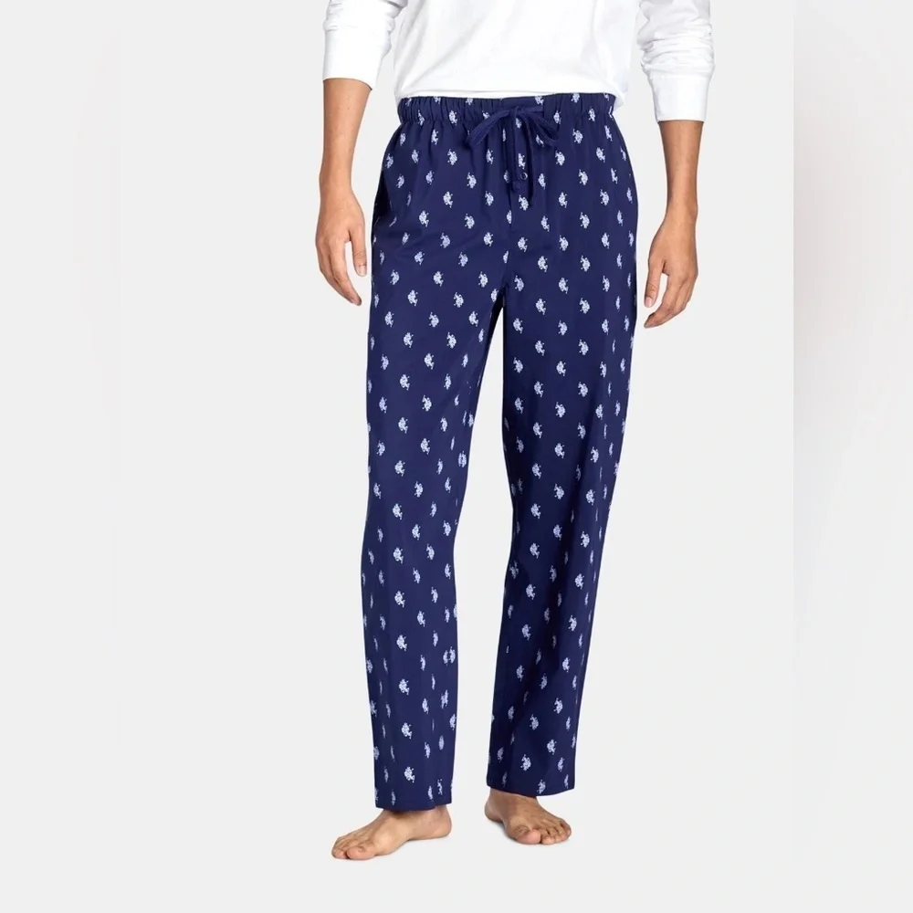 U.S. Polo Assn. Men’s Allover Plaid Pattern Polyester Lounge Pajama Pants